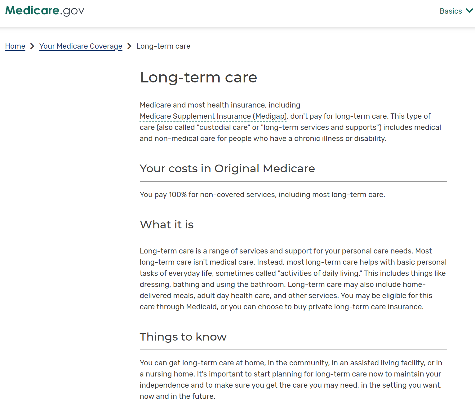 Medicare.gov (Long-Term Care)