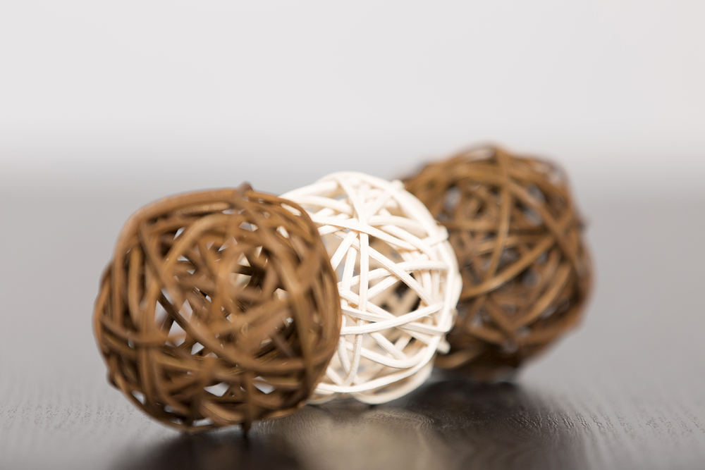 Three wicker balls together in a stylish design