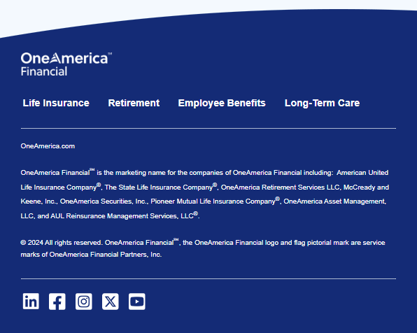 OneAmerica Footer