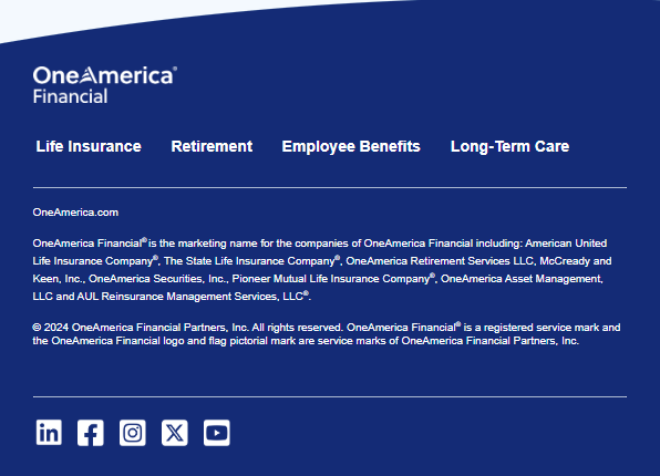OneAmerica Footer