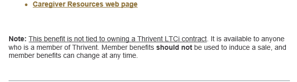 Caregivers Resources web page